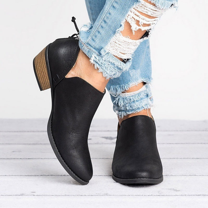 Trendy & Timeless: Retro High Heel Ankle Boots