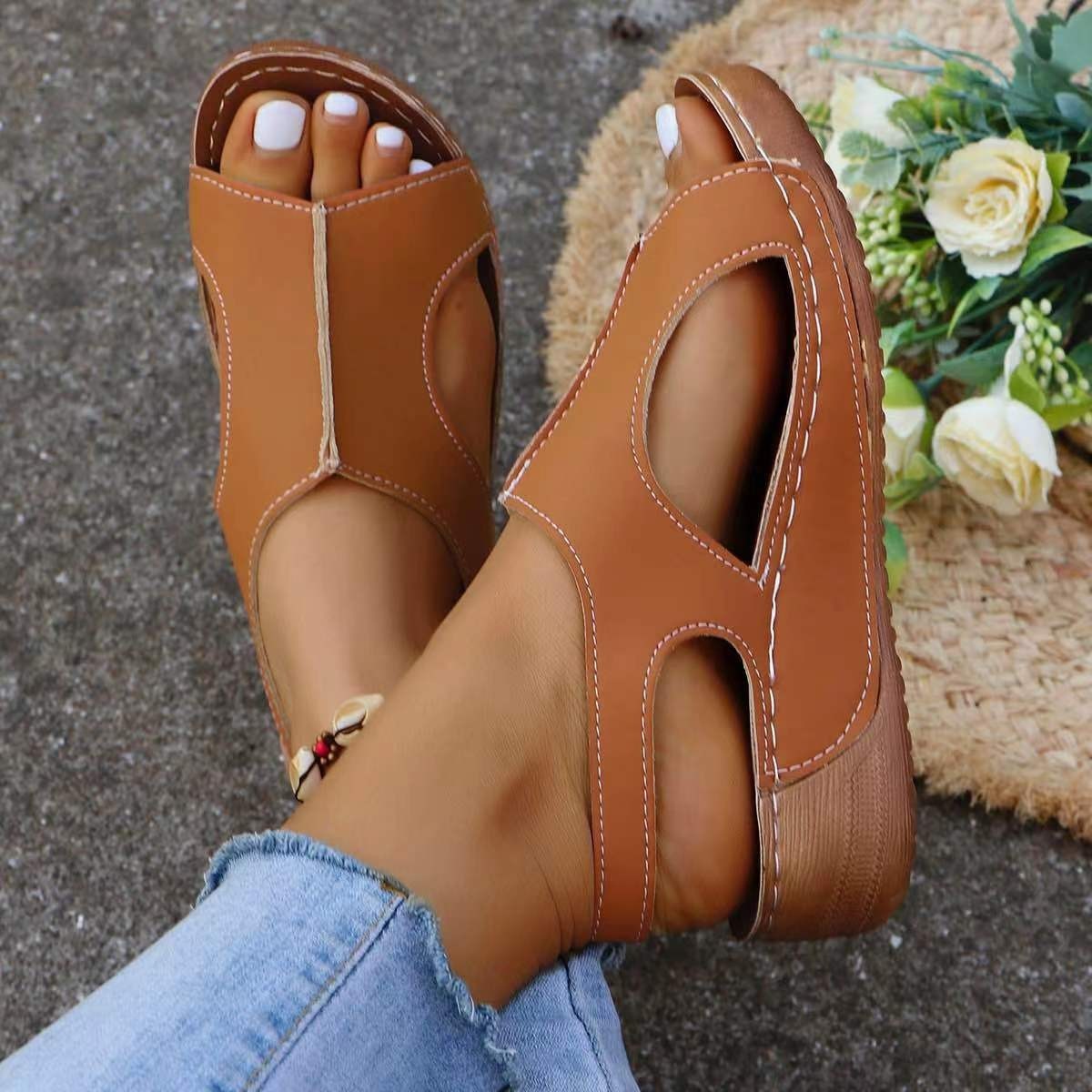 Effortless Style: Elastic Band Wedges Sandals for Women